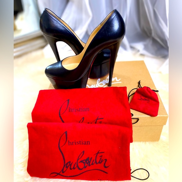 Christian Louboutin Shoes - Christian Louboutin Dolly Leather Red Sole Platform Pumps